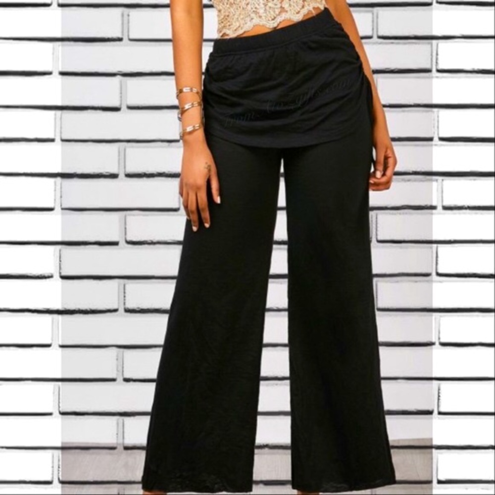 Retro New Skirted black yoga pants unused Deadstock